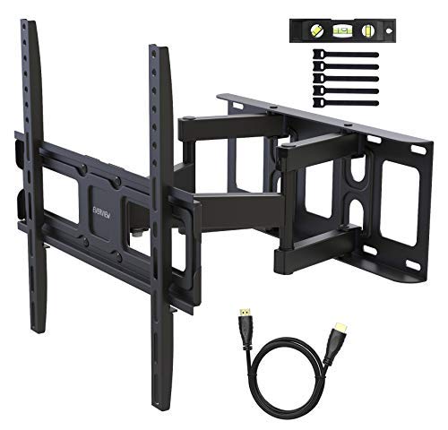 EVERVIEW TV Wall Mount Bracket fits to Most 32-55 inch LED,LCD,OLED Flat Panel&Curved TVs, Full Motion Swivel Dual Articulating Arms Extension Tilt Rotation, Max VESA 400X400mm and Holds up to 99lbs