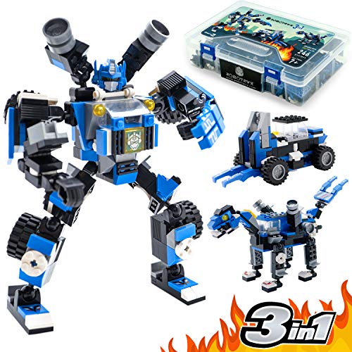 Book Cover Robot STEM Toy | 3 In 1 Fun Creative Set | Construction Building Toys For Boys Ages 6-14 Years Old | Best Toy Gift For Kids | Free Poster Kit Included