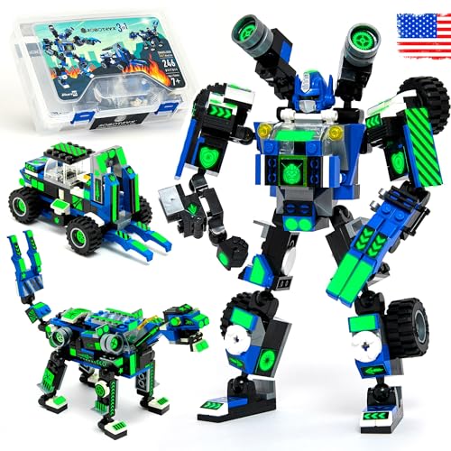 Robot STEM Toy | 3 In 1 Fun Creative Set | Construction Building Toys For Boys Ages 6-14 Years Old | Best Toy Gift For Kids | Free Poster Kit Included