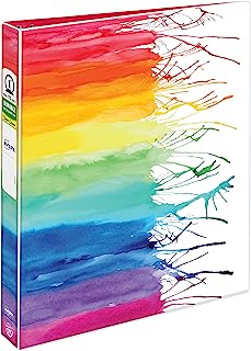 AVERY + Amy Tangerine Designer Collection Binder, 1"Round Rings, 175-Sheet Capacity, Watercolor Rainbow (28322)