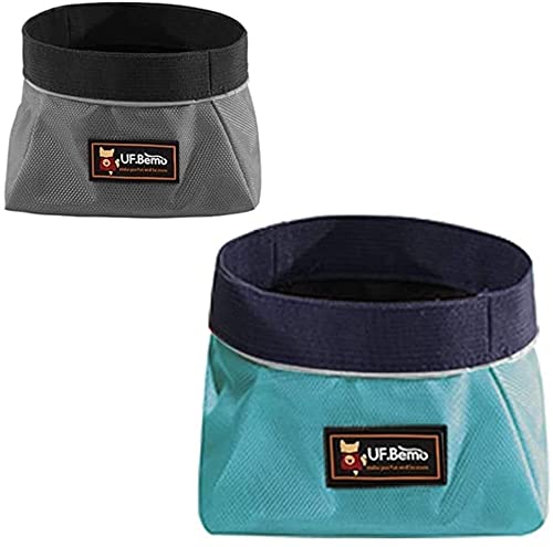 UFBemo Gamelle Pliable pour Chien – Lot de 2 gamelles de Voyage pour Chien – Gamelle d'eau et de Nourriture pour Chien – Gamelle Pliable en Plein air Camping pour Animal Domestique