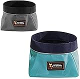 Collapsible Dog Bowl - 2 Pack Travel Dog Bowl, Water and Food Bowls for Dogs - Foldable Outdoor Camping Pet Food Water Bowl