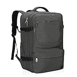 Hynes Eagle 44L Travel Backpack Carry on Backpack Flight Approved Luggage Backpack for Women Men 17 inch Laptop Backpack Grey