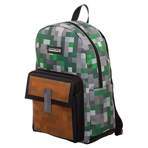 Book Cover Minecraft Squares Allover Print Backpack Bookbag