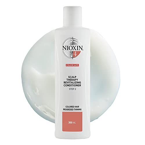 Nioxin System 4 Scalp Therapy Conditioner with Peppermint Oil, Treats Dry Scalp, Provides Moisture Control & Balance, For Color Treated Hair with Progressed Thinning, 10.1 fl oz