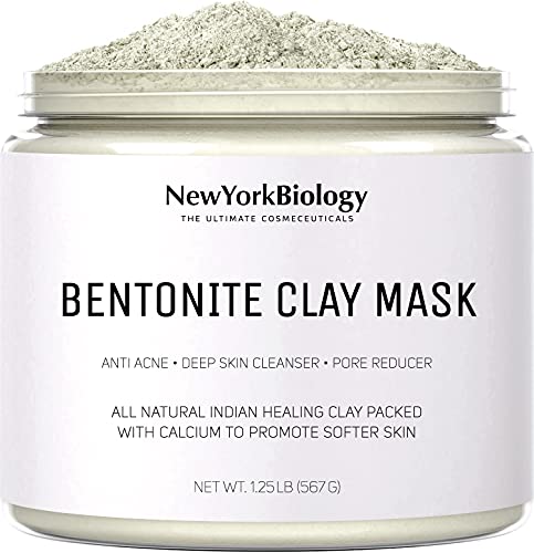 Book Cover New York Biology Bentonite Clay Face Mask 1.25 lb â€“ Deep Pore Cleanser Indian Healing Clay Mask for Acne and Oily Skin â€“ Facial Mask for Women & Men