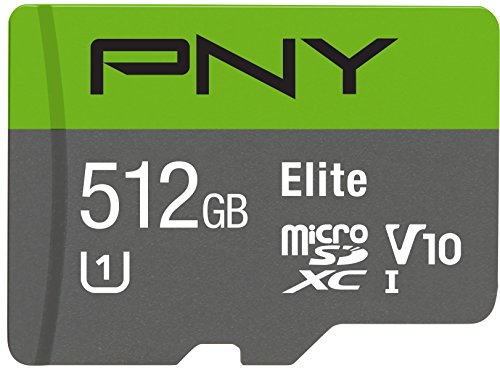 PNY Elite 512GB MicroSDXC Card, Up to 90MB/S â€“ (P-SDU512U190EL-GE)