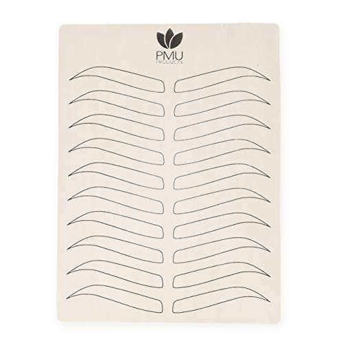 PMU Products Premium Microblading Practice Skin Double-Sided | Professional Realistic Hairstroke Tattoo Latex | Special Eyebrow Designs For Cosmetic Tattooing (Black - 5 Pack)