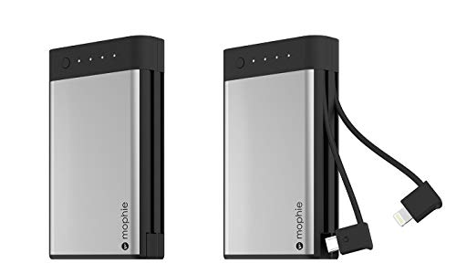 mophie 10,050mAh Encore Portable Power Bank External Battery with Built-in Lightning Cable / Micro USB Charger (Apple iPhone XS MAX X 8 iPad Mini) and More