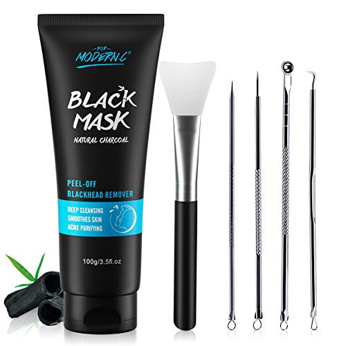 Book Cover Blackhead Remover Mask Bamboo Charcoal Peel Off Mask Blackhead Removal Mask 3-in-1 Face Mask Kit Deep Cleansing Blackheads Remove Facial Mask Shrink Pore With Blackhead Remover Extractor Tools