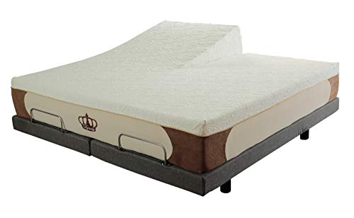 Book Cover DynastyMattress Cool Breeze 12-Inch HD Gel Memory Foam Mattress for Adjustable Beds (Split Head King)