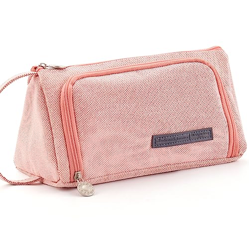 EASTHILL Pencil Case Large Capacity Pencil Pouch School Suppies Pen Case Simple Stationery College Office Organizer for Girls Adults-Pink