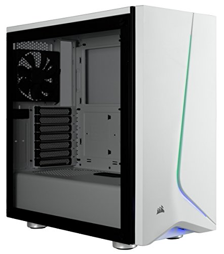 Book Cover CORSAIR CARBIDE SPEC-06 RGB Mid-Tower Gaming Case, Tempered Glass- White