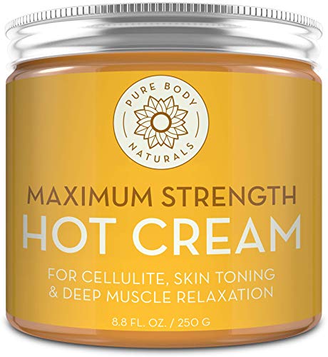 Max Strength Hot Cream - Natural Muscle Pain Relief Cream for Sore Muscles, Arthritis Pain, Sports Injuries, Chronic Pain, and Inflammation - Capsaicin Cream for Soreness, 8.8 oz, Pure Body Naturals