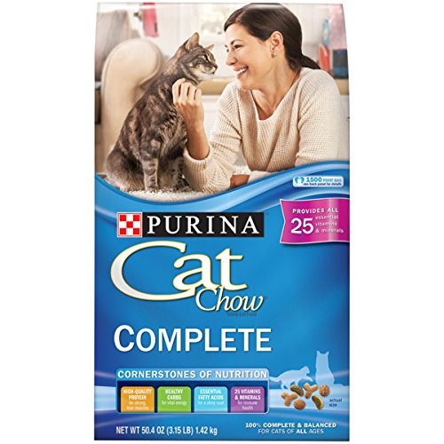 Purina Cat Chow Dry Cat Food, Complete - 3.15 lb. Bags , Pack of 4