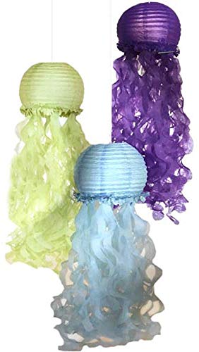 Mermaid 'Mermaid Wishes' Deluxe Jellyfish Paper Lanterns (3ct)