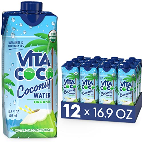 Book Cover Vita Coco Coconut Water, Pure Organic | Refreshing Coconut Taste | Natural Electrolytes | Vital Nutrients | 16.9 Oz (Pack Of 12)