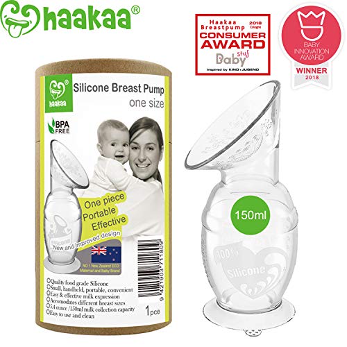 Book Cover Haakaa Manual Breast Pump with Base 5oz/150ml