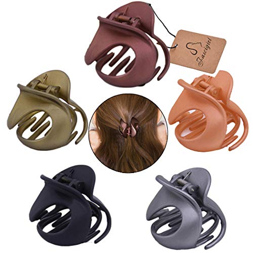 Book Cover Jaw Clips, Fascigirl 5pcs Hair Clamps Simple Irregular Non Slip Hair Accessories Claw Clips for Women Cooking Working Use (Irregular claw clip)