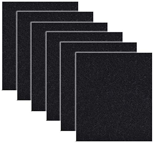 6 Pack Black Charcoal Cat Litter Box Replacement Filter Hooded Cat Litter Boxes Pans Carbon Odor Filters (6.5 * 6 Inch)