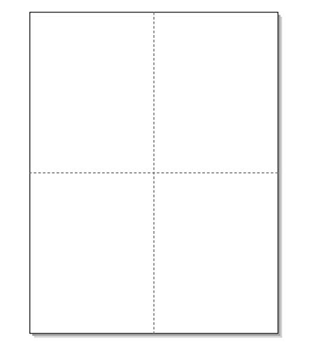 8-1/2" x 11" Laser/Inkjet Postcards 4 Per Page, (4-1/4" x 5-1/2" Each Card | White, 200 Cards)