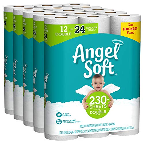 Book Cover ANGEL SOFT Toilet Paper Bath Tissue, 60 Double Rolls, 260+ 2-Ply Sheets Per Roll