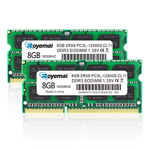 PC3L 12800S 8GB DDR3 1600 16GB Kit (2X8GB) Sodimm RAM 2Rx8 1.35V 204pin CL11 Notebook RAM Memory