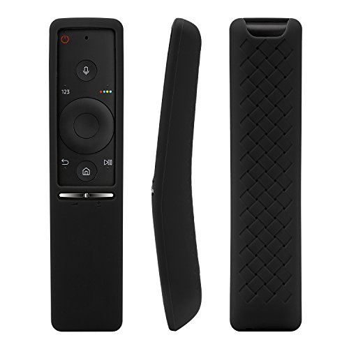 [2-Pack] Remote Case for Samsung BN59-01241A BN59-01242A BN59-01292A, AKWOX [Anti Slip] Shock Proof Washable Remote Protector Cover for Samsung UHD TV Remote Controller with Lanyard (Black)