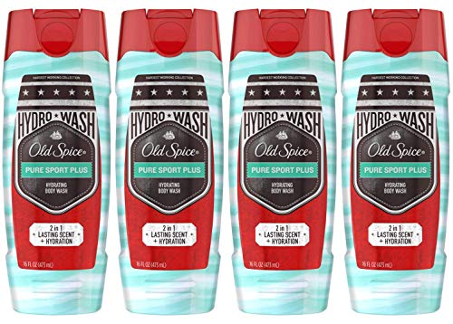 Old Spice Hydro Body Wash for Men, Pure Sport Plus Scent, Hardest Working Collection, 16.0 oz (Pack of 4)