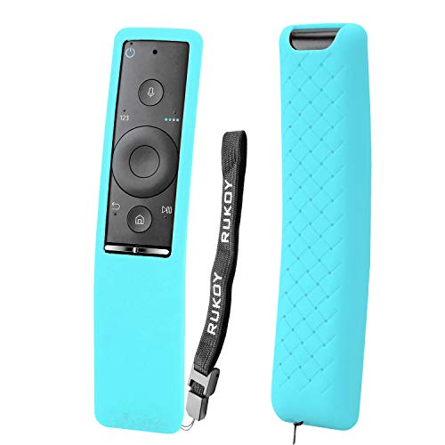 Rukoy Protecitve Case Cover Holder for Samsung Smart TV Remote Controller of BN59 Series, Kids-Friendly Anti-Slip Shockproof Anti-Lost with Hand Strap(Blue)