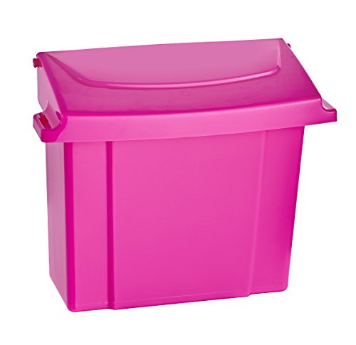 Alpine Sanitary Napkins Receptacle - Feminine Hygiene Products, Tampon & Waste Disposal Container - Durable ABS Plastic - Seals Tightly & Traps Odors -Easy Installation Hardware Included (Pink)