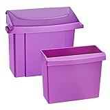 Alpine Sanitary Napkins Receptacle - Feminine Hygiene Products, Tampon & Waste Disposal Container - Durable ABS Plastic - Seals Tightly & Traps Odors -Easy Installment Hardware Included (Purple)