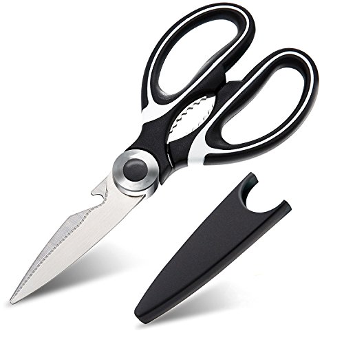 TICARE Kitchen Scissors, Stainless Steel, Black