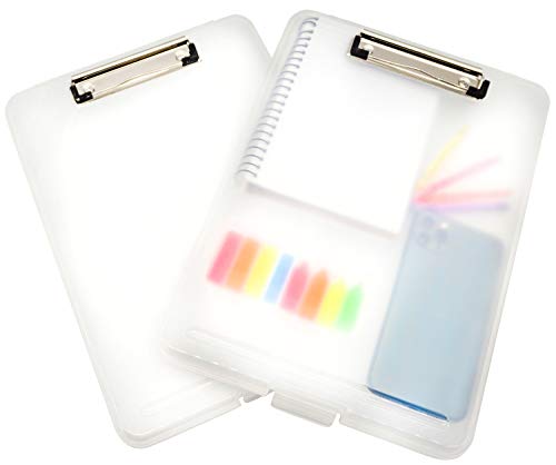 JC HUMMINGBIRD 2 Pieces Plastic Storage Clipboard, Clear,