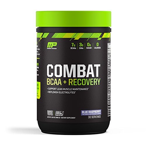 MusclePharm Combat BCAA + Recovery, BCAA 10 Grams, Electrolytes, Post-Workout Recovery, BCAA Post-Workout Powder, Enhanced Recovery, Pre-Workout Formula, Blue Raspberry, 1.99-Pounds, 30 Servings