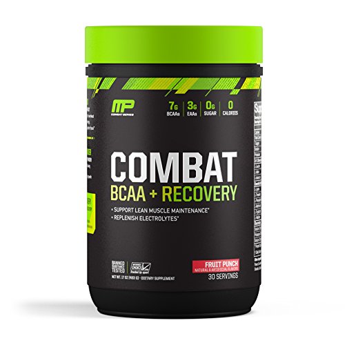 MusclePharm Combat BCAA + Recovery Powder, 10g of Branched-Chain Amino Acids and Essential Amino Acids, Fruit Punch, 30 Servings