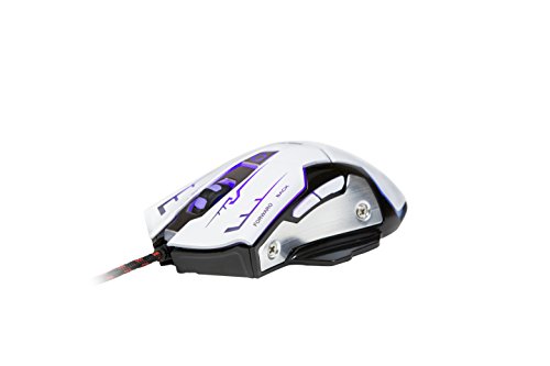 K-RAY Ergonomic High-Precision 6 Buttons Gaming Mouse with 7-Colors Breathing LED Light and 1200-3200 DPI for PC/Mac (White)