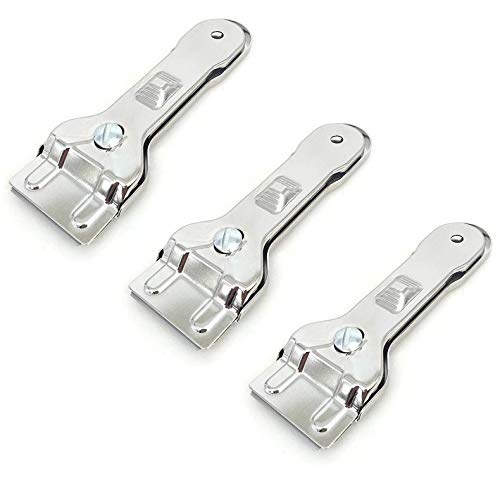Pack of 3 Glass Scraper Cleaning Knife Scraper Suitable for Glass Ceramic and Induction Cooktops