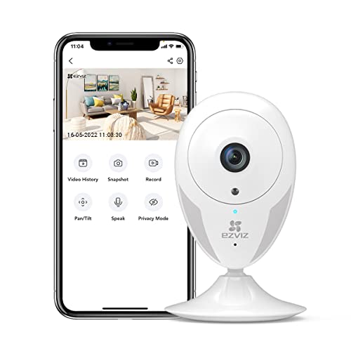 EZVIZ Indoor Security Camera 1080P, Motion Alert, Night Vision, Baby/Pet/Elder Monitoring, 135° Wide Angle, 2-Way Audio, Works with Alexa Google (CTQ2C-WH)