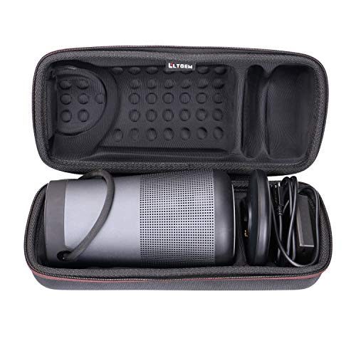 Book Cover LTGEM EVA Hard Case for Bose SoundLink Revolve+ Portable & Long-Lasting Bluetooth 360 Speaker. Fits Charging Cradle, AC Adaptor and USB Cable. (Black)