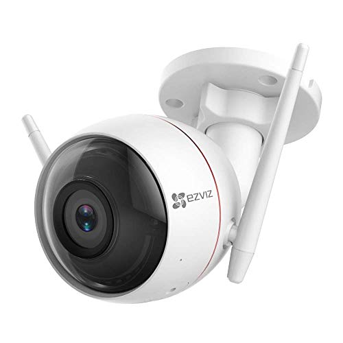 EZVIZ Outdoor 1080p Security Camera Surveillance Strobe Light and Siren IP66 Weatherproof Night Vision Wi-Fi(2.4G Only)/Wired Two-Way Audio Works with Alexa Google Home IFTTT Power Needed CTQ3W 4mm
