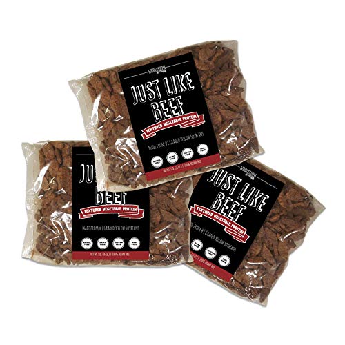 Textured Vegetable Protein (TVP), Vegan Meat Substitute, 100% Hexane Free, Made with #1 Graded Yellow Soybeans, 100% Vegan, Made in US, Imitation Beef, Gluten Free, Just Like Beef, Unflavored (3 Pack)
