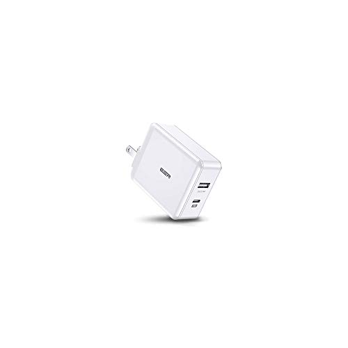 Book Cover USB C Charger, ESR 2-Port 30W Wall Charger, with 18W Power Delivery Type C and 12W USB Ports, Foldable Plug, for iPad Pro 2018, iPhone XS/XS Max/XR/X/8, Samsung S10/S10+/S10e/S9, Pixel 3/3a, and More