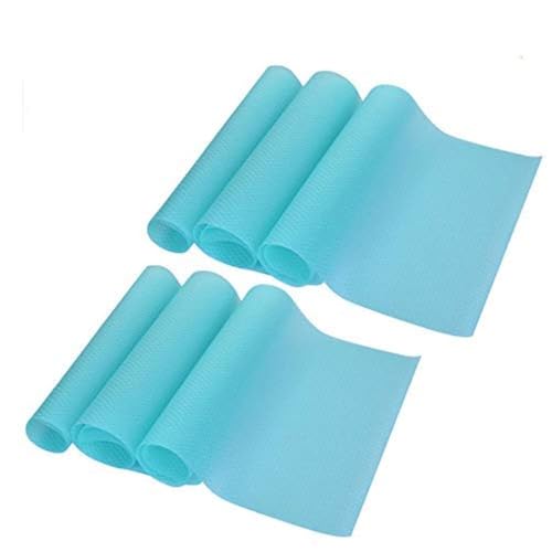 Refrigerator Pad 6 PCS Shelf Liners Can Be Cut Refrigerator Mats Pad Multifunctional Pads Cabinet Closet Drawer Table Placemats