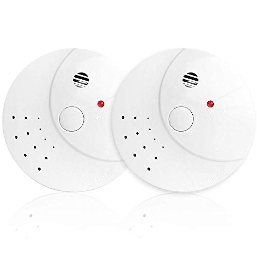 2 Pack Combination Smoke and Carbon Monoxide Detector Battery Operated, Travel Portable Photoelectric Fire&Co Alarm for Home, Kitchen