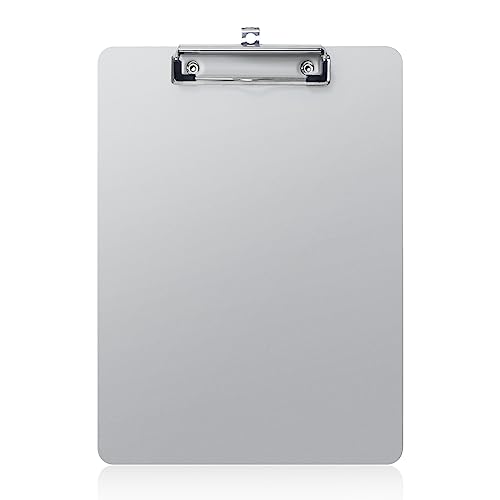 Metal Clipboard, 20% Sturdier Aluminum Contractor Clipboard with Low Profile Clip | Hangable Recycled Heavy Duty Rust-Proof | Plate for A4 Size Sheet, for Jobsite, Laboratory, Medical, Office, Teach