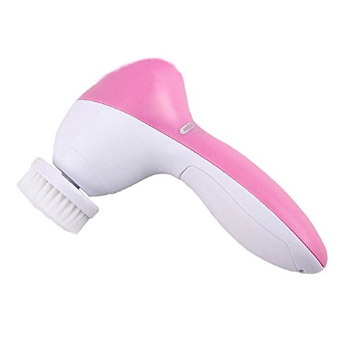 5 in 1 Electrical Facial Brush Cleaner Set Rolling Massager with Makeup Sponge Skin Polishing Stone