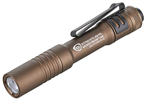 Book Cover Streamlight 66608 MicroStream 250-Lumen EDC Ultra-Compact Flashlight with USB Rechargeable Battery, Clear Retail Packaging, Coyote
