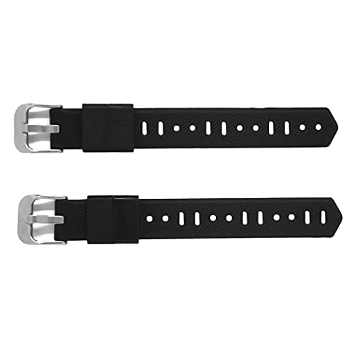 Silicone Extender Bands for Compatible with Fitbit Luxe/Flex/2 Fitbit Alta/HR Watch Band (Black, Pack of 2)