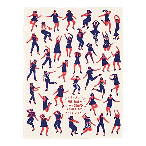 Blue Q Dish Towel, Me When My Song Comes On, Screen-Printed with Water-Based Inks, 100% Cotton, 28 by 21 Inches (WW328)